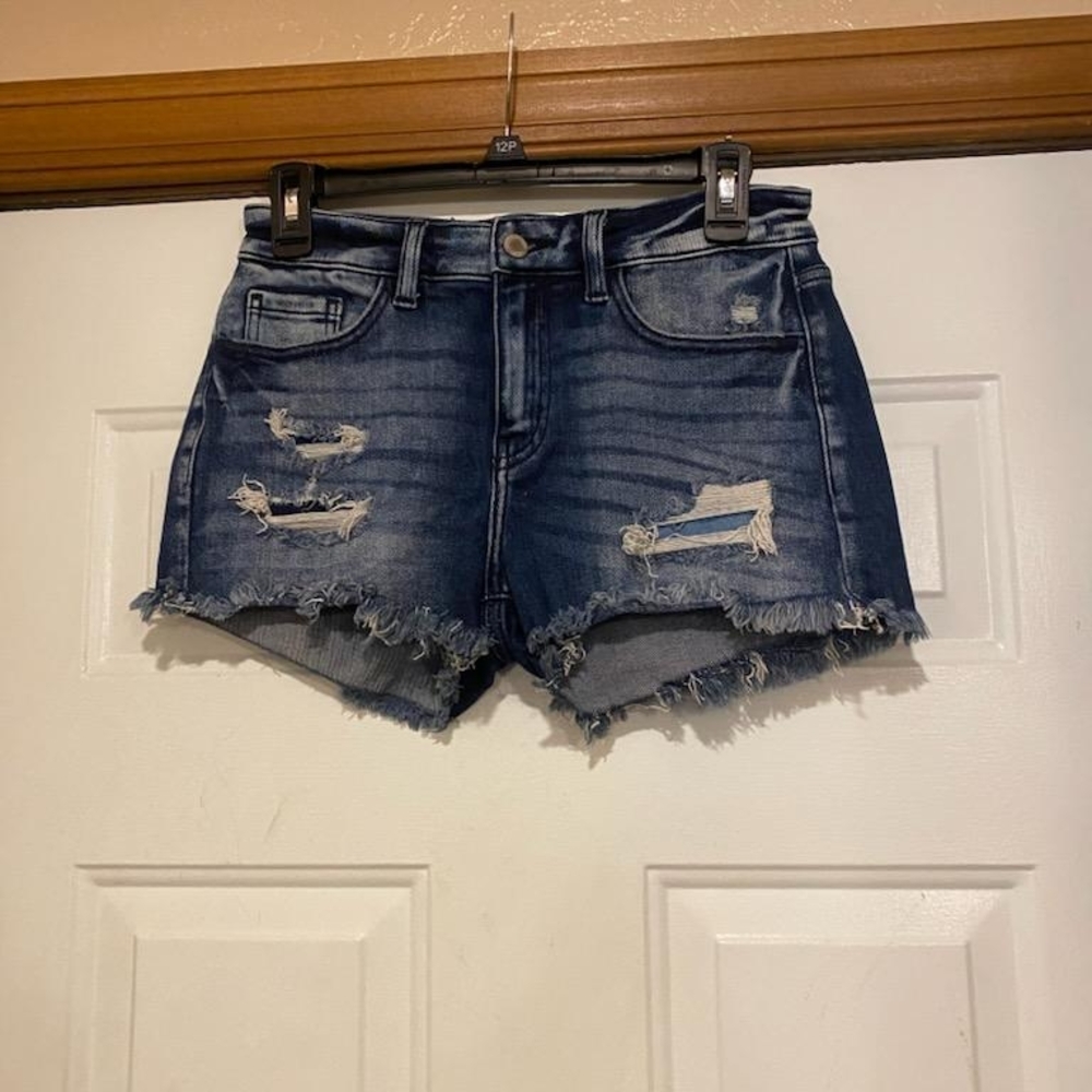 KanCan Blue Distressed Jean Shorts
